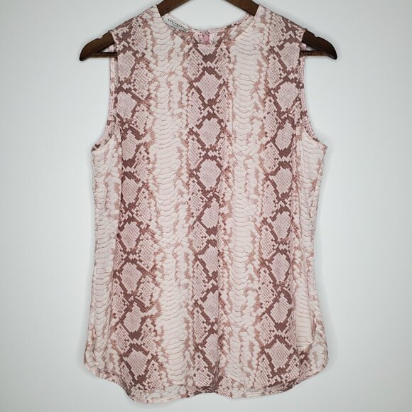 Equipment Femme Womens 100% Silk Pink Animal Print Sleeveless Blouse Size S - Picture 1 of 8
